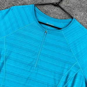 Athleta Pacifica Illume UPF Fitted Pullover Womens 2X Blue 1/4 Zip Crew New - Picture 1 of 14