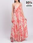 Rrp ?551 Anna Molinari Maxi Dress It42 Us6 Uk10 M Pink Floral Made In Italy