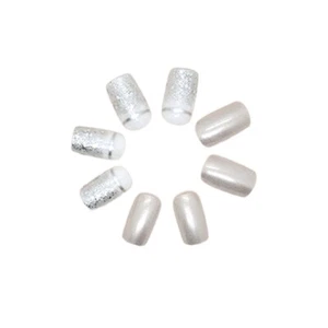 Press On Nails Medium Square Silver Reusable Nail Tips Nails Glue Gel Fake Nails - Bild 1 von 7
