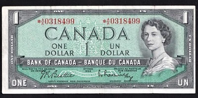 Canada 1954 $1 One Dollar Replacement Banknote Beattie - Rasminsky *A/A - Image 1 of 2