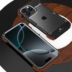 Para Apple iPhone 16 Pro Max Lujo Híbrido Aluminio Metal Madera Parachoques Estuche Cubierta - Imagen 1 de 13