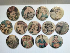 13 Vintage Comic Super Hero Horror Disney SEXY 2.25" Pin Back Buttons - Picture 1 of 22