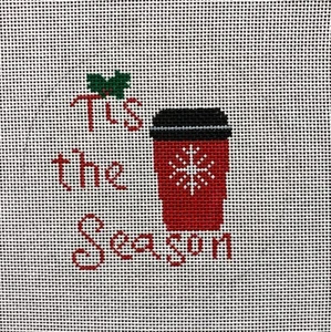 Needlepoint Handpainted Suzie Vallerie Tis the Season 4" - Picture 1 of 1
