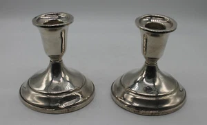 SR5178 Semplice portacandele argento antico Inghilterra, set 2 pezzi - Foto 1 di 2