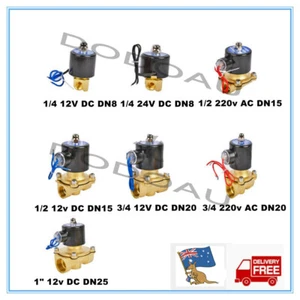 New 2 Way Solenoid Valve Air Water N/C Gas Oil Normally Closed 12v 240v BSP - Picture 1 of 39