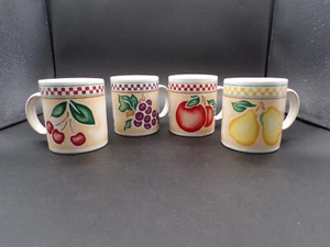 NEU Vier Gibson "Antike Früchte" Becher eine Trauben Äpfel Kirschen Birnen 11oz L24 - Bild 1 von 15