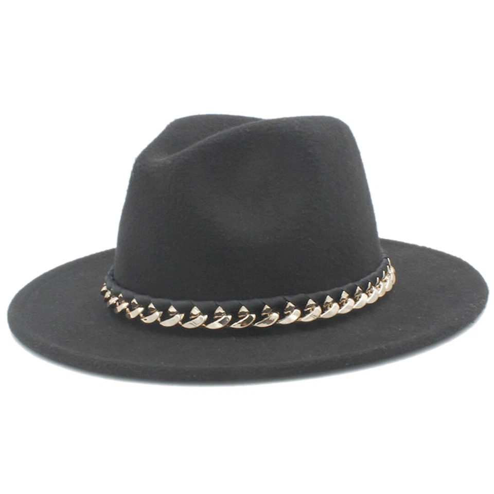 Mujeres Hombres Lana Fedora Sombrero Para Invierno Otoño Ala Ancha Jazz Iglesia Sombrero Gorras Foto 1 de 4