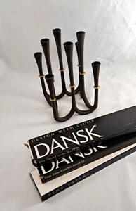Danish Modern Dansk JHQ 8-Light Iron & Brass Candle Holder + 3 Boxes Tiny Tapers - Picture 1 of 8