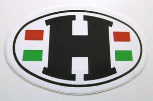 Souvenir-Aufkleber H Ungarn Hungaria Länderkennzeichen Flagge 80er Oldtimer - Bild 1 von 1