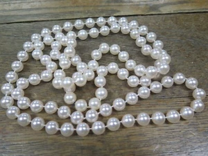 Vintage Long Chunky  Faux Pearl Necklace 46" No Clasp NICE OLDER ITEM - Picture 1 of 4