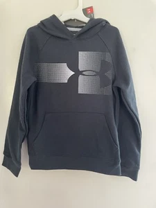 Under Armour ColdGear Youth Boys Logo Moisture Wicking Loose Cozy Hoodie Black S - Picture 1 of 7