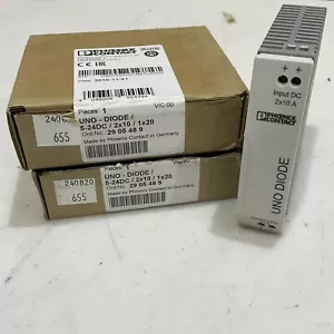 PHOENIX CONTACT D-32825 UNO-DIODE/5-24DC/2X10/1X20 5-24V 4,5-30V LOT OF 2 G7T - Picture 1 of 12