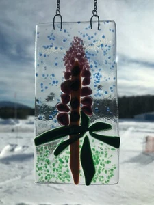 Lupine Flower in Fused Glass - Picture 1 of 2