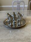 Empire Pewter Weighted Cordial Cups And Tray