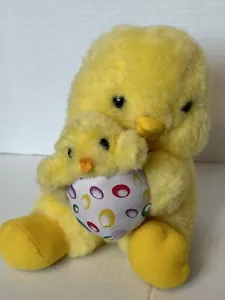 AVON MAMÁ Y BEBÉ POLLITO PELUCHE AMARILLO 9" PELUCHE PASCUA 1994 - Imagen 1 de 9