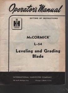 McCormick L-54 Leveling and Grading Blade Operator's Manual 052622EBNON - Picture 1 of 2