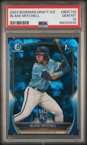 Blake Mitchell 2023 Bowman Draft Chrome Sapphire Edition Card #BDC-133 PSA 10 - Picture 1 of 2
