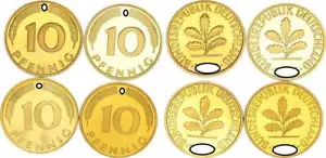 10 Pfennig 1981 D, F, G, J 4 Coins Complete PP 56626 - Picture 1 of 1