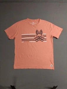 Pyscho Bunny Shirt Mens 6 Orange Winton Pima Cotton Logo Designer Streetwear EUC - Picture 1 of 8