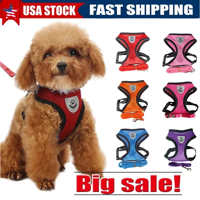 Cat Dog Pet Harness Adjustable Control Vest Dogs Reflective S M L XL Leash - Image 1 of 4