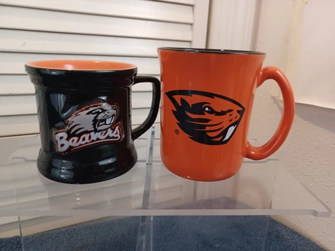 Lot of 2,Oregon State Beavers,Black,Orange,Coffee,Tea,Mug,Cup,Pac-12 Football Cover