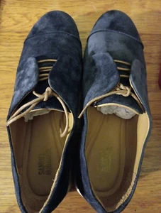 Women's Blue Suede Oxford W1200-216 Samuel Hubbard Shoes NEW Sz 9.5 - Picture 1 of 4