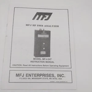 MFJ-247 HF SWR Analizator Instrukcja - Zdjęcie 1 z 2