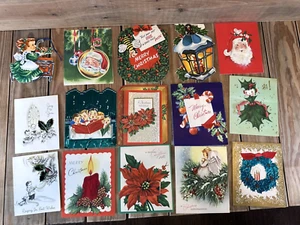 Cartoline di Natale Vintage con Abbellimenti 15 Usate Uniche Carine 3-D - Foto 1 di 9