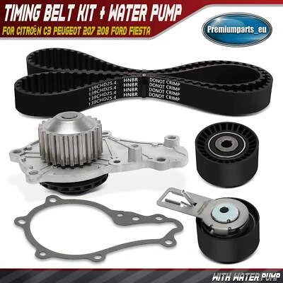 Timing Belt Kit + Water Pump for Citroën C3 II SC Peugeot 207 208 Ford Fiesta VI - Image 1 of 4