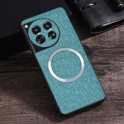 Capa MagSafe magnética couro tecido à prova de choque para OnePlus Ace 3V 11 12 - Imagem 1 de 4
