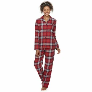 Red flannel pajamas top & pants sleep pjs set NWT womens XXL 2XL - Picture 1 of 1