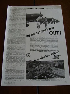 Bell Aircobra 1941 ***anuncio original vintage*** - Imagen 1 de 1