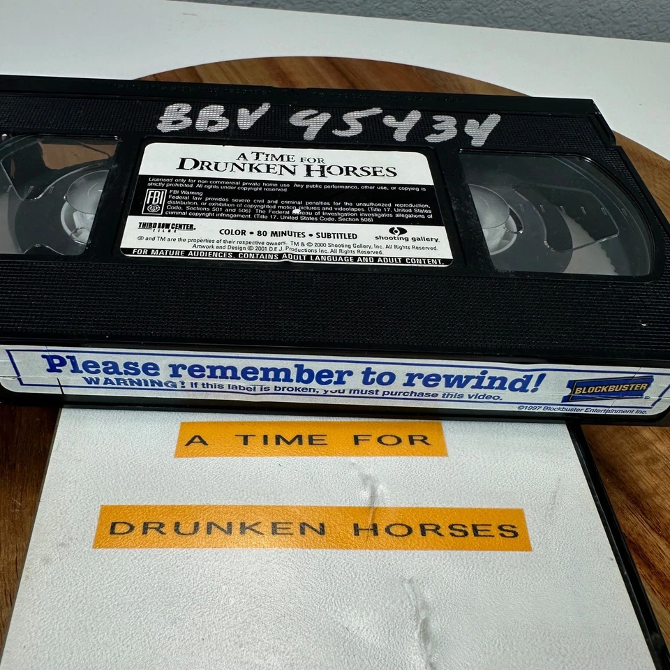 A Time For Drunken Horses VHS Blockbuster Video Rare Collectible Movie Tape - Image 1 of 4