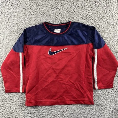 CAMISA JERSEY NIKE VINTAGE NIÑOS TALLA 6 DOBLE CARA MANGA LARGA Y2K ROJO AZUL TOP Foto 1 de 4