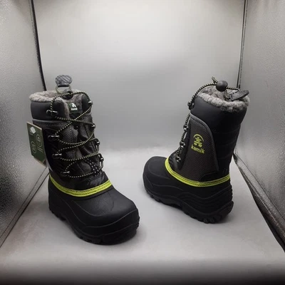 Botas de neve Kamik Luke crianças pequenas 9 cinza carvão A189 - Imagem 1 de 4