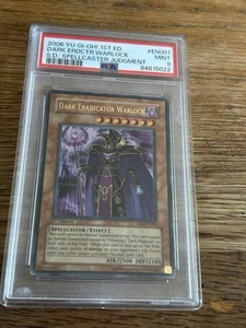 Yugioh PSA 9 MINT Dark Eradicator Warlock SD6-EN001 Ultra Rare 1st Ed - Bild 1 von 2
