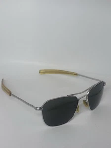 VINTAGE AMERICAN AO OPTICAL 1/10 12K GF 5 1/2 AVIATOR SUNGLASSES MILITARY ISSUE - Bild 1 von 9