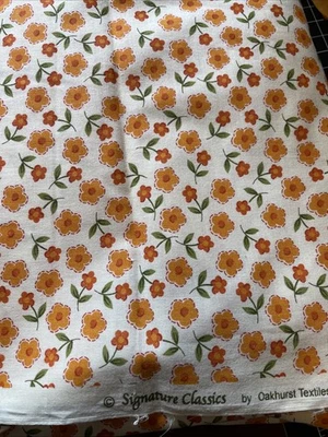 44” Wide Signature Classics By Oakhurst Textiles Orange Flower Quilting Fabric - Image 1 of 3