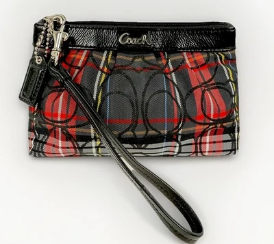 Muñequera a cuadros Coach Signature Poppy Tartán, modelo F44155, principios de la década de 2000 Foto 1 de 4
