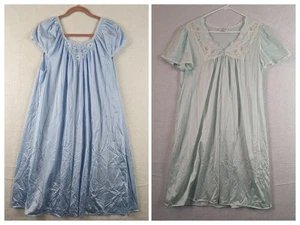 Lorraine Nightgown Set Light Blue Mint Green Womens See Measurements Vintage - Picture 1 of 13