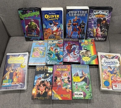 VINTAGE 80S-90S CARTOON VHS TAPES LOT Goosebumps Disney Go Joe POWER RANGERS - Image 1 of 4