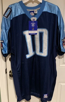 Camiseta deportiva auténtica Reebok On Field Tennessee Titans Vince Young #10 talla 56 nueva con etiquetas Foto 1 de 4