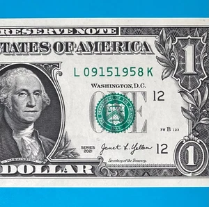 September 15, 1958 (L 09151958 K) BIRTHDAY Note $1 One Dollar Bill *UNC* - Picture 1 of 4