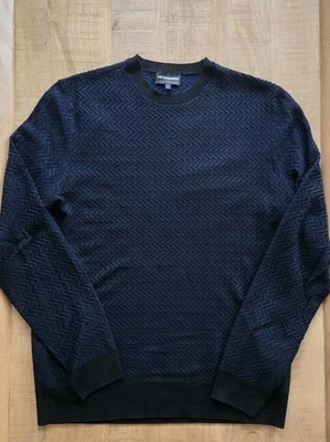 Emporio Armani Sweater Mens Large Blue Wool Pullover Crewneck - Image 1 of 4
