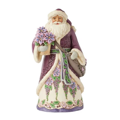 Jim Shore PURPLE SANTA FIGURINE-ROYAL HOLIDAY CHEER 6017004 NEW 2025 - Image 1 of 4