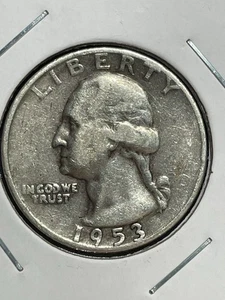 1953 D Silver Washington Quarter -  a  circulated coin - Picture 1 of 2