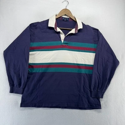 Camisa de Rugby Gant De Colección Para Hombre XL Azul Rugger Bloque de Color Rayas Hecha en EE. UU. Años 90 Foto 1 de 4