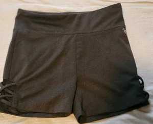Justice Girl's Size 12 Black Stretch Athletic Style Shorts - Picture 1 of 4