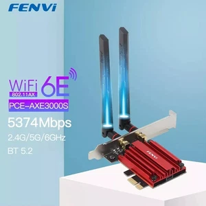 3000 Mbit WiFi 6E AX210 PCIe AX3000 WLAN Karte 2,4/5,8 GHz Tri-Band, Bluetooth 5 - Afbeelding 1 van 6