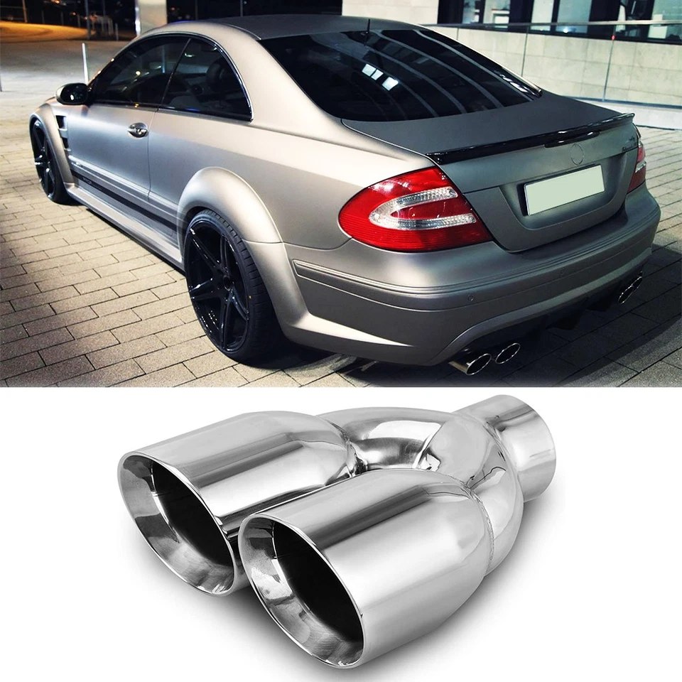 Exhaust Tip 2.5" to 3" Long 9.5" Double Wall For Mercedes-Benz CLK280 CLK320 - Image 1 of 4
